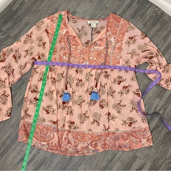 Rachel Zoe NWT Bohemian Floral & Paisley Print Top - Picture 12 of 13